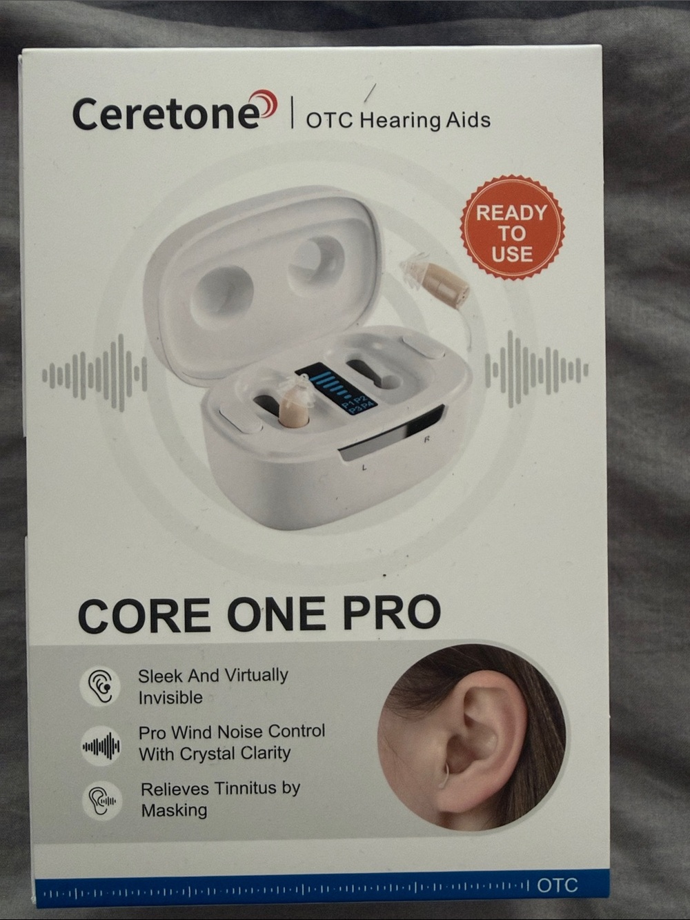 Core One Pro White OTC Hearing Aids - Ready to Use